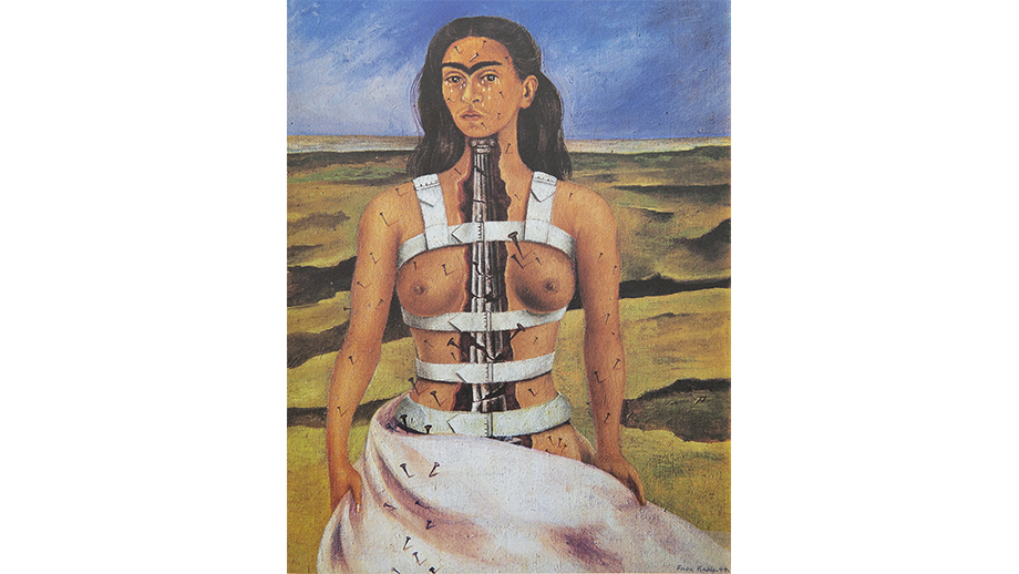 Frida Kahlo La colonna spezzata, 1944 Olio su tela incollato su masonite 30,5 x 40 cm Museo Dolores Olmedo, Messico Video-Proiezione animata © Banco de México Diego Rivera & Frida Kahlo Museums Trust, México D.F.