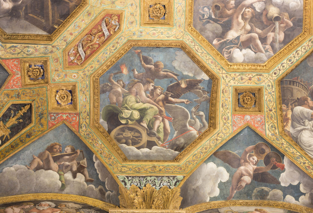 Giulio Romano e allievi Venere alla guida di un carro indica Psiche ad Amore Camera di Amore e Psiche 1527 olio su intonaco su supporto ligneo Mantova, Palazzo Te Foto: Gian Maria Pontiroli © Fondazione Palazzo Te