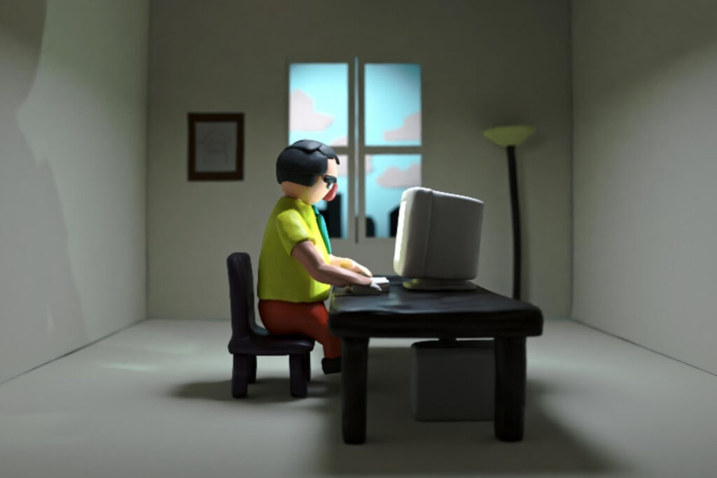 Leonardo Quaglieri, Happy, 2023, still da video (Galleria Studio Cenacchi)